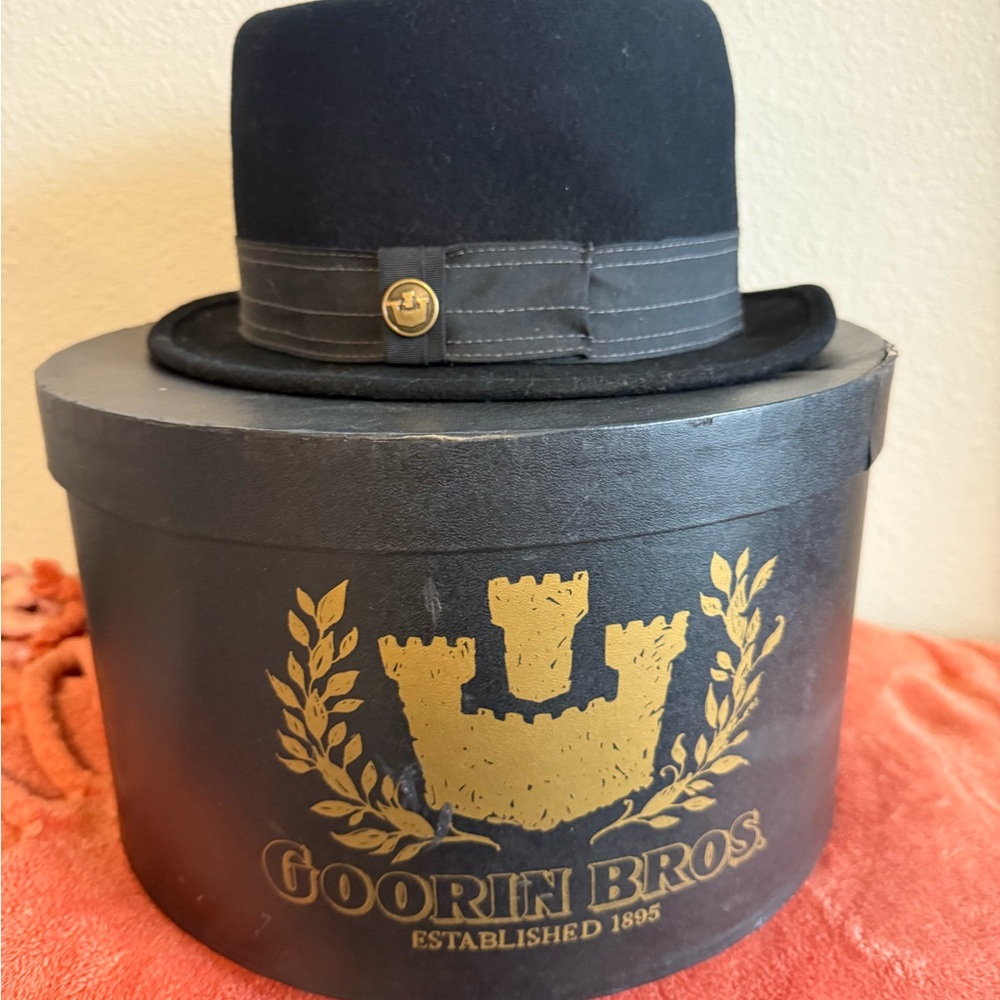 Goorin Bros Black Solid Fedora Hat-WPL 5923 Medium
